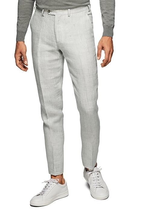 LIGHT GREY HOUNDSTOOTH SOHO TROUSERS 1