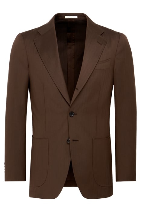 DARK BROWN HERRINGBONE TAILORED FIT HAVANA SUIT 7