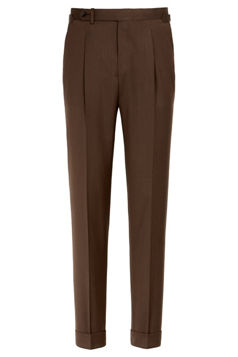 DARK BROWN HERRINGBONE TAILORED FIT HAVANA SUIT 8