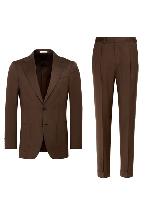 DARK BROWN HERRINGBONE TAILORED FIT HAVANA SUIT 6
