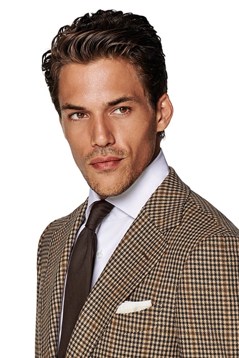 MID BROWN HOUNDSTOOTH TAILORED FIT HAVANA SUIT 7