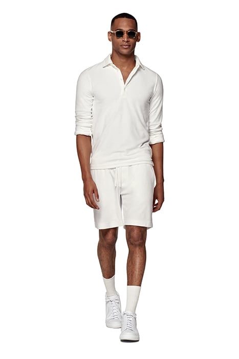 WHITE LONG SLEEVE TERRY POLO 3