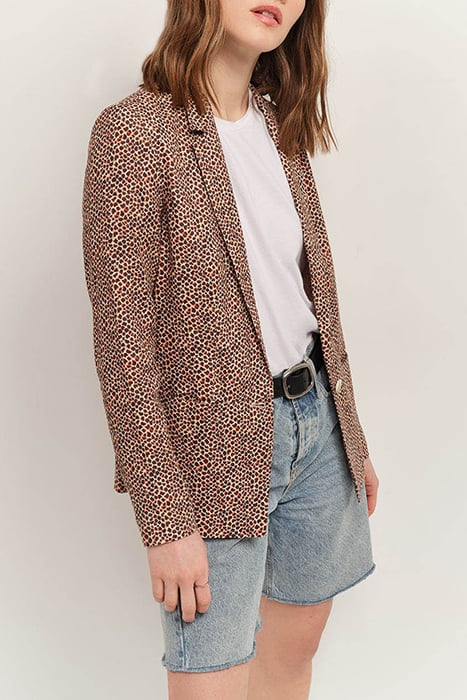 VINCE - SAND SUIT JACKET WITH MINI GIRAFFE PRINT 3