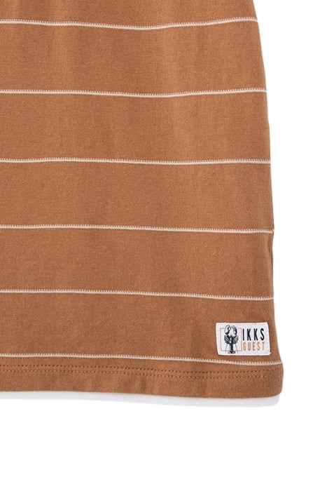 BOY'S STRIPED CAMEL T-SHIRT WITH TROMPE-L'ŒIL COLLAR 5