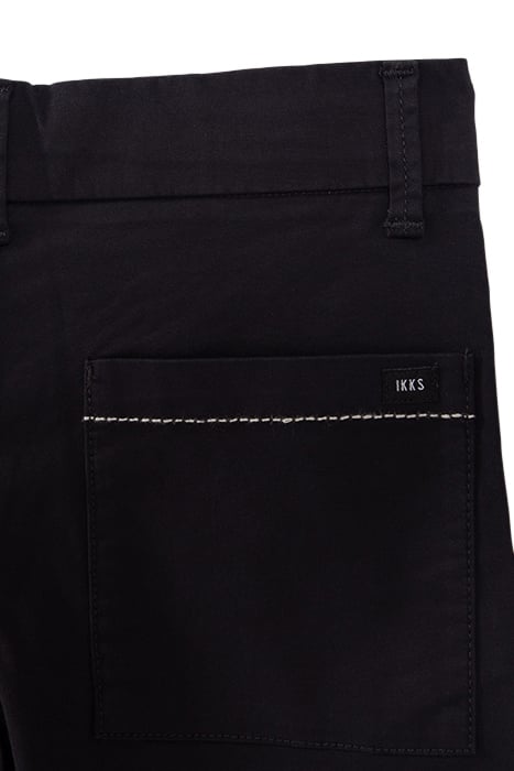 BOYS' BLACK CHINO SHORTS WITH SADDLE STITCHED POCKETS 4
