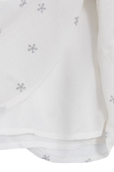 GIRLS’ ECRU COTTON GAUZE EMBROIDERED DRESS 7