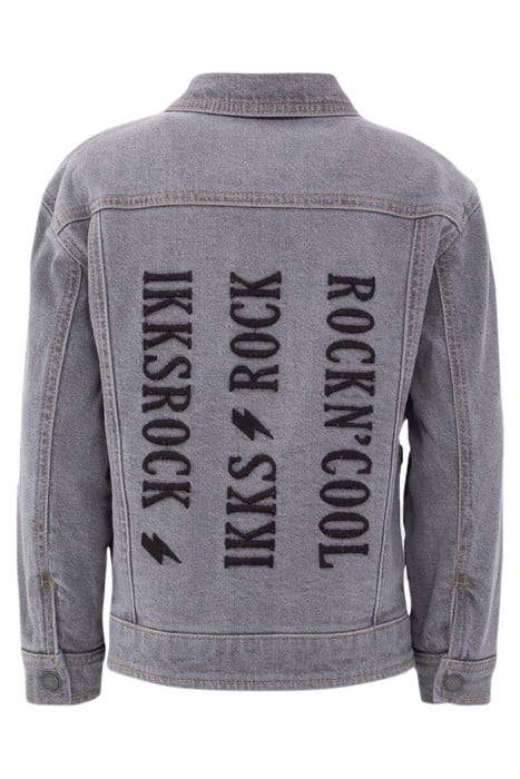 BOYS’ GREY DENIM/BEIGE NYLON REVERSIBLE JACKET 2