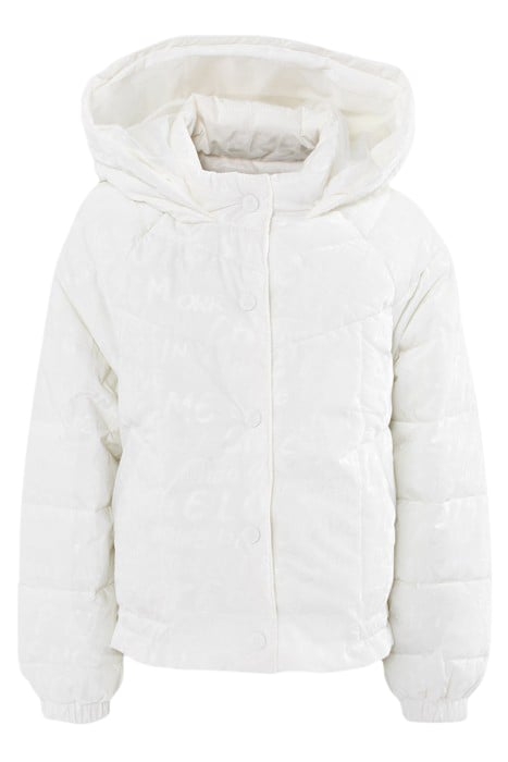 GIRLS' WHITE PADDED JACKET WITH TONE-ON-TONE LETTERING 1