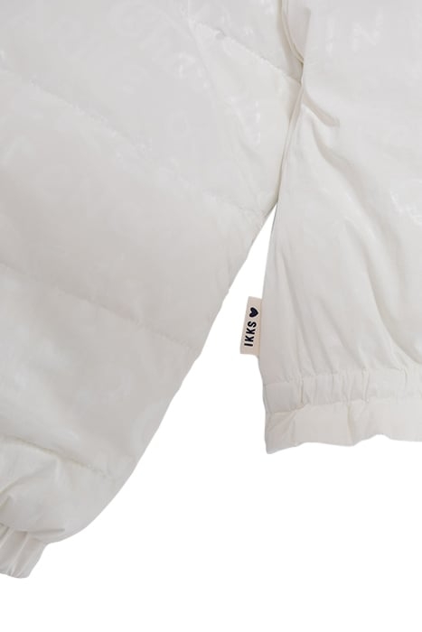 GIRLS' WHITE PADDED JACKET WITH TONE-ON-TONE LETTERING 6