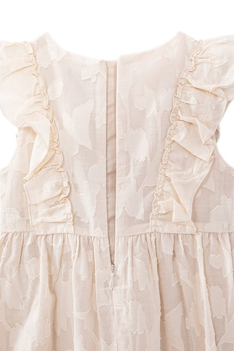 GIRLS’ ECRU DRESS WITH EMBROIDERY AND FLOWER JACQUARD 7