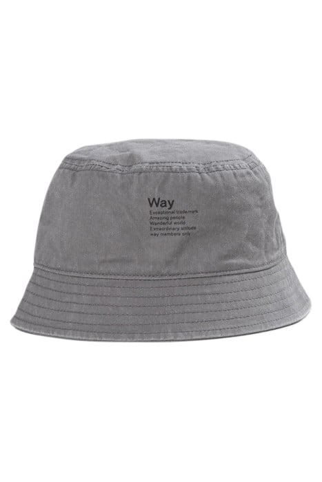 BOYS’ GREY ORGANIC COTTON SUN HAT WITH SLOGAN PRINT 1