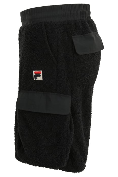 TERRY FABRIC CARGO SHORTS WITH NYLON INSTERTS BLACK 6