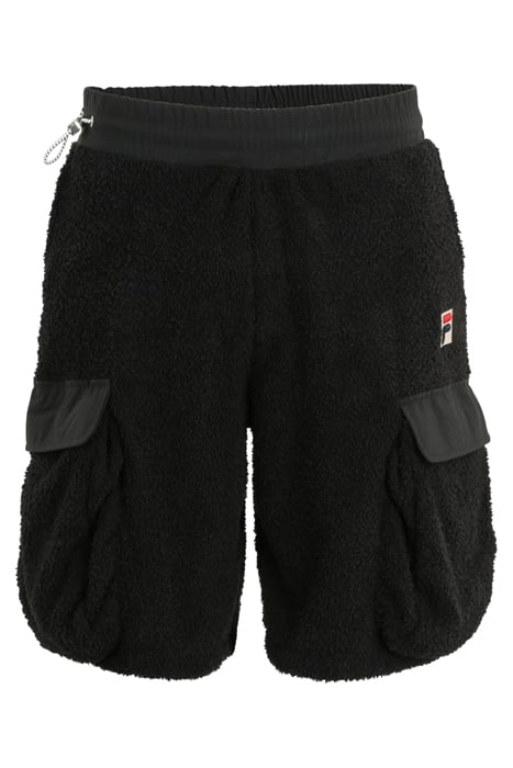 TERRY FABRIC CARGO SHORTS WITH NYLON INSTERTS BLACK 4