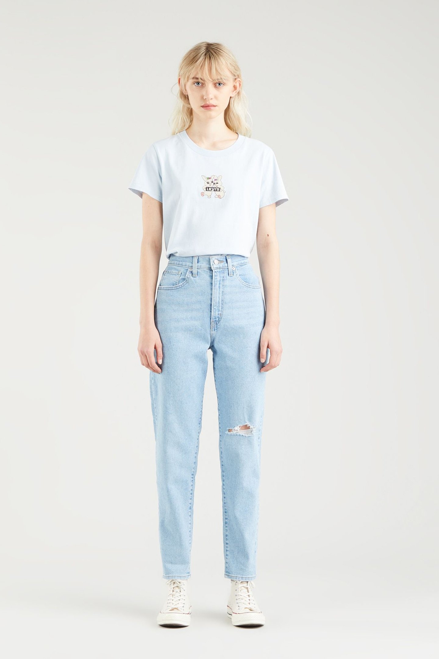HIGH WAISTED TAPERED MOM JEANS 1