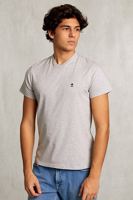 SLIM FIT V-NECK T-SHIRT GREY 1