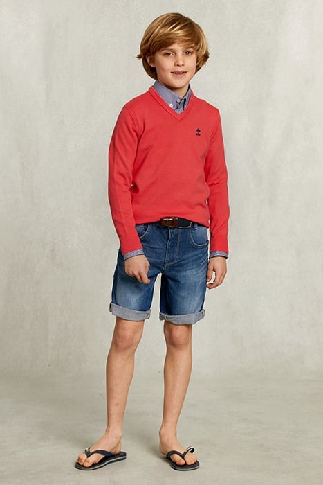 NORMAL FIT BASIC V-NECK PULLOVER COSMOPOLITAN PINK 3