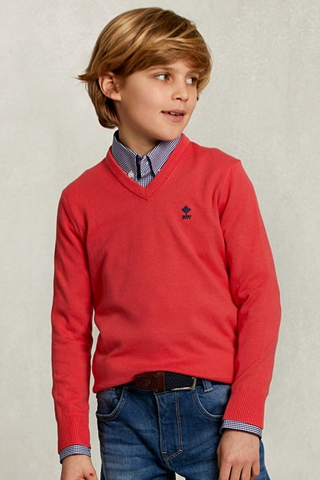 NORMAL FIT BASIC V-NECK PULLOVER COSMOPOLITAN PINK 1