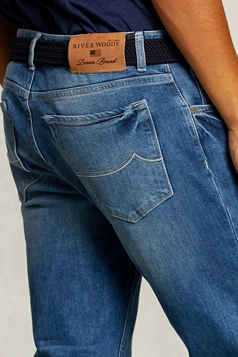 TIGHT FIT 5-POCKET LIGHT STONE JEANS 4