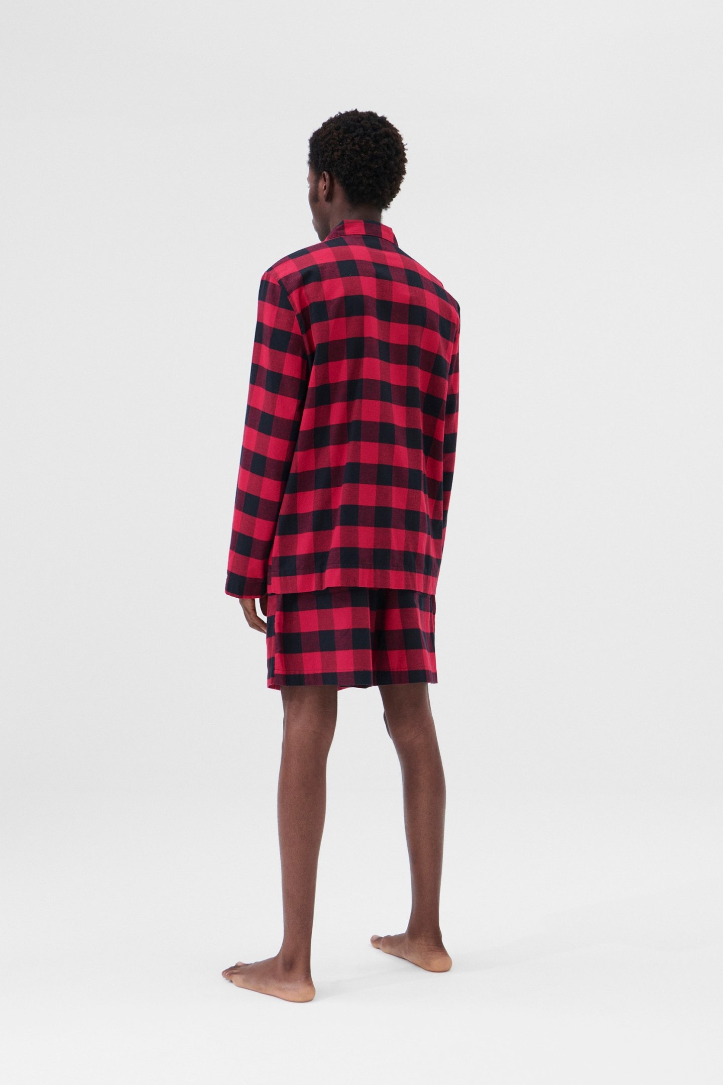 UNISEX FLANNEL, PYJAMAS SHORTS RED GINGHAM 2