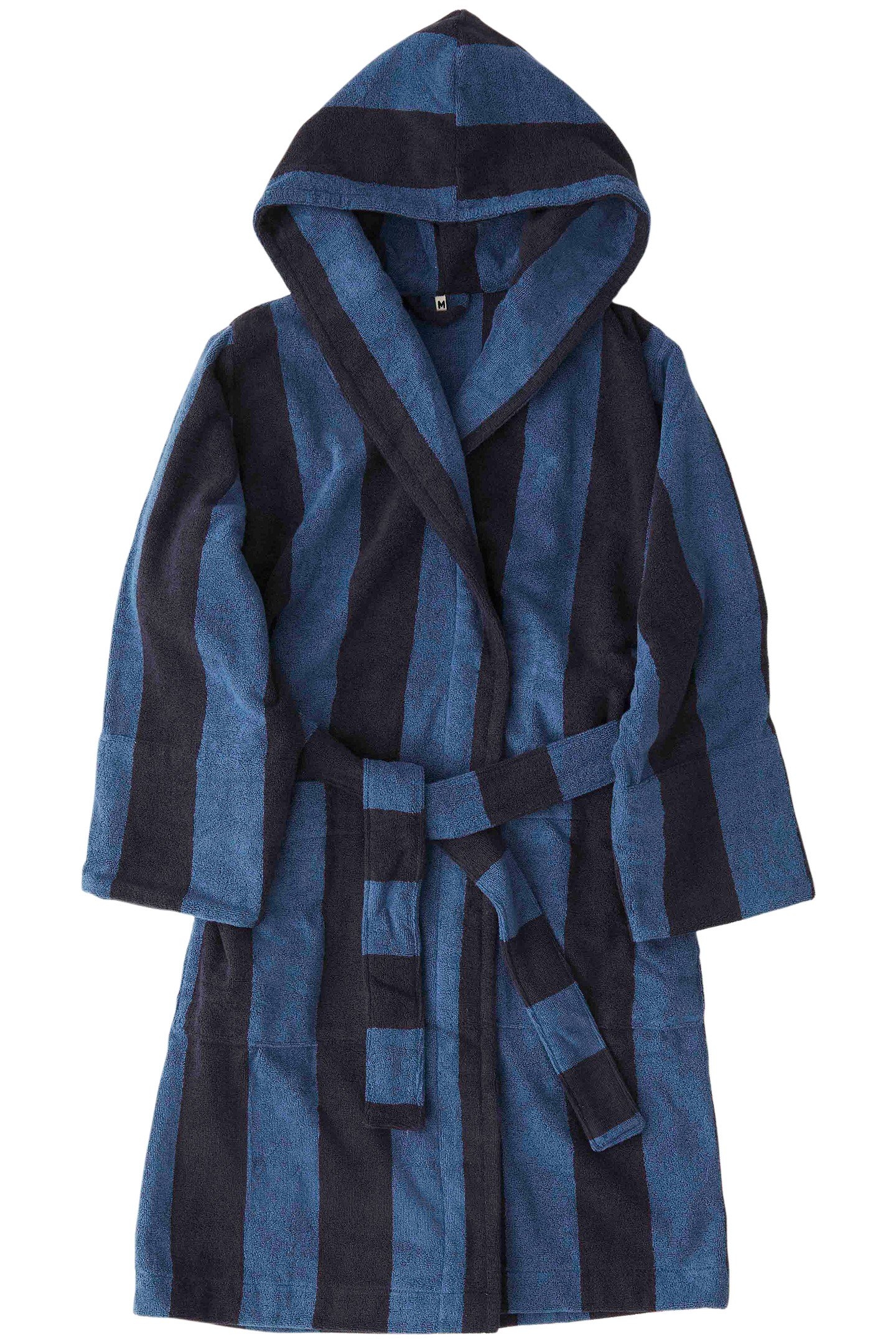UNISEX HOODED BATHROBE DUSTY NAVY 1