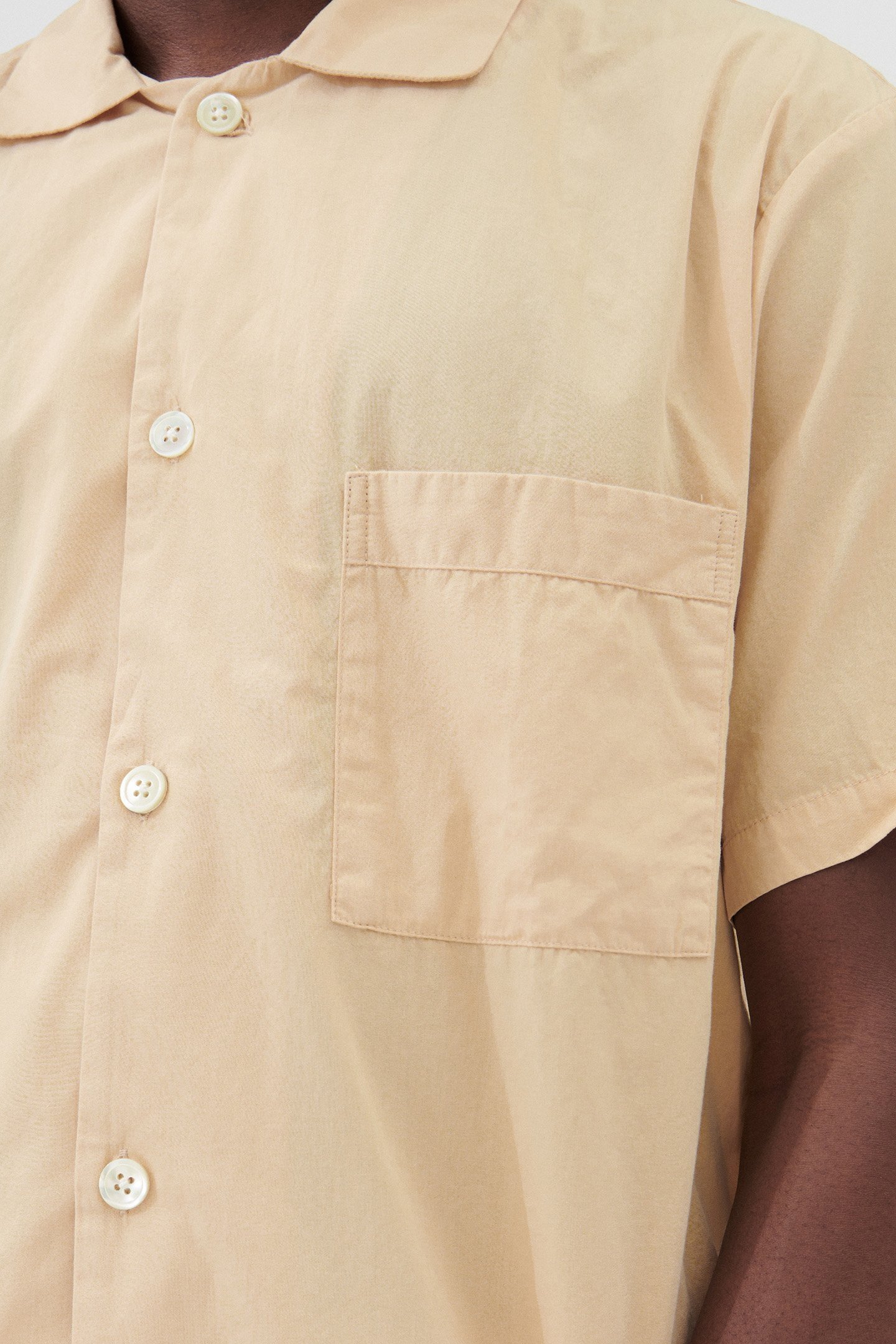 UNISEX POPLIN, SHORT SLEEVE SHIRT KHAKI 2