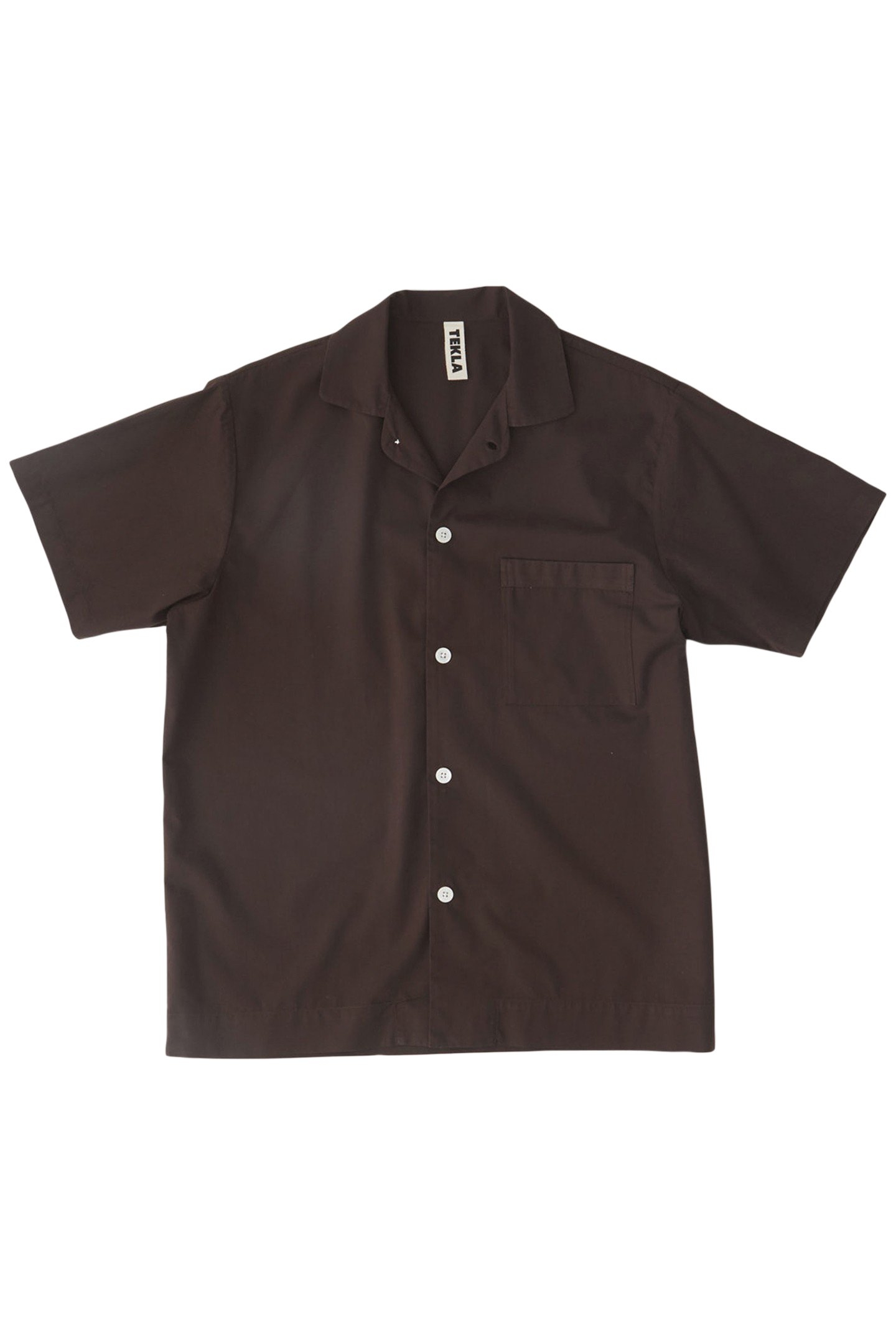 UNISEX POPLIN, SHORT SLEEVE SHIRT COFFEE 3