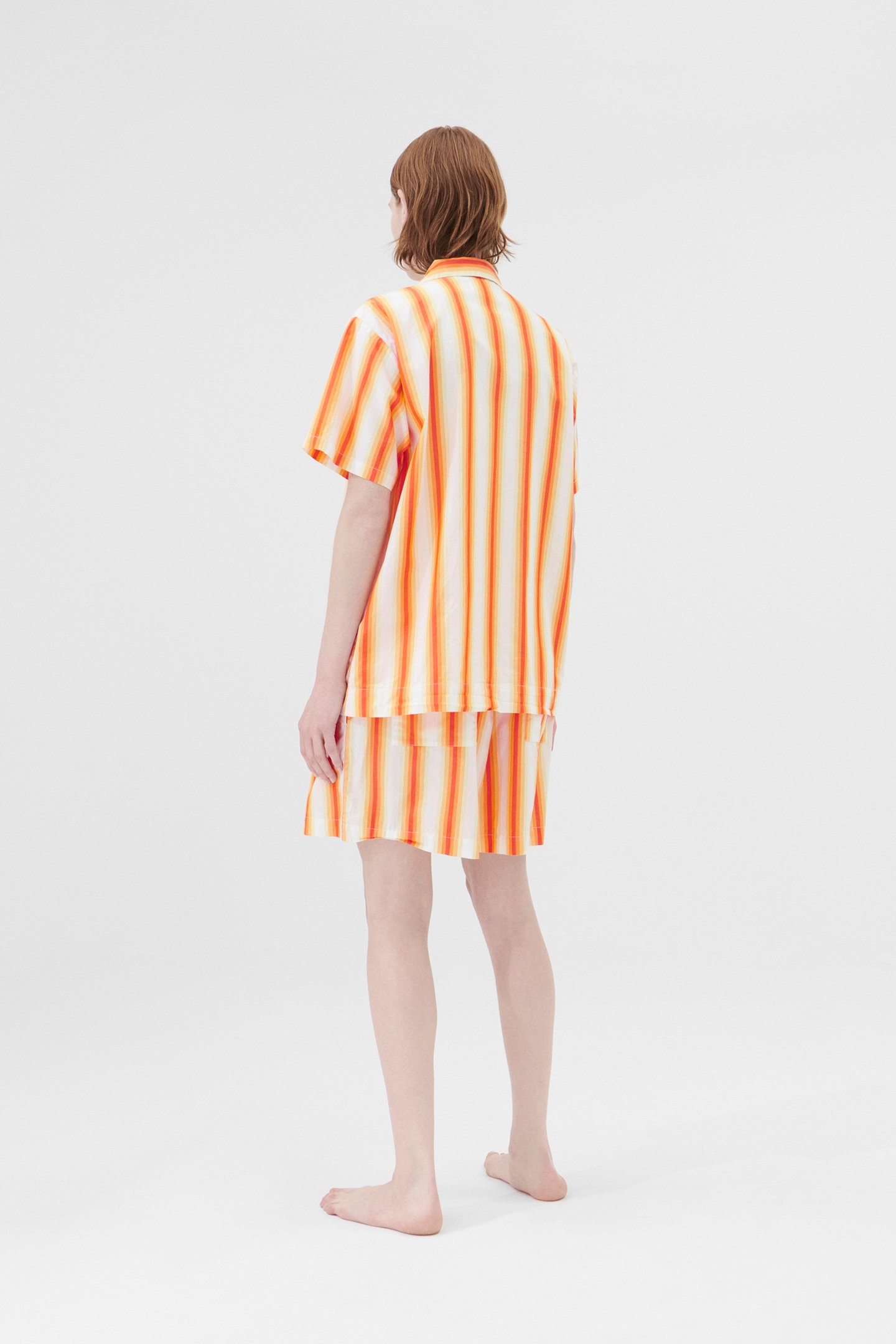 UNISEX POPLIN, PYJAMAS SHORTS ORANGE MARQUEE 2