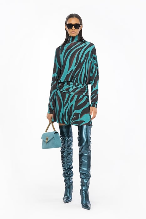 ATOM DRESS GREEN/BLACK/BURGUNDY 1