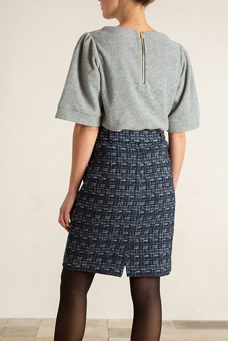 SKIRT TWEED CHECK BLUE TONES 2