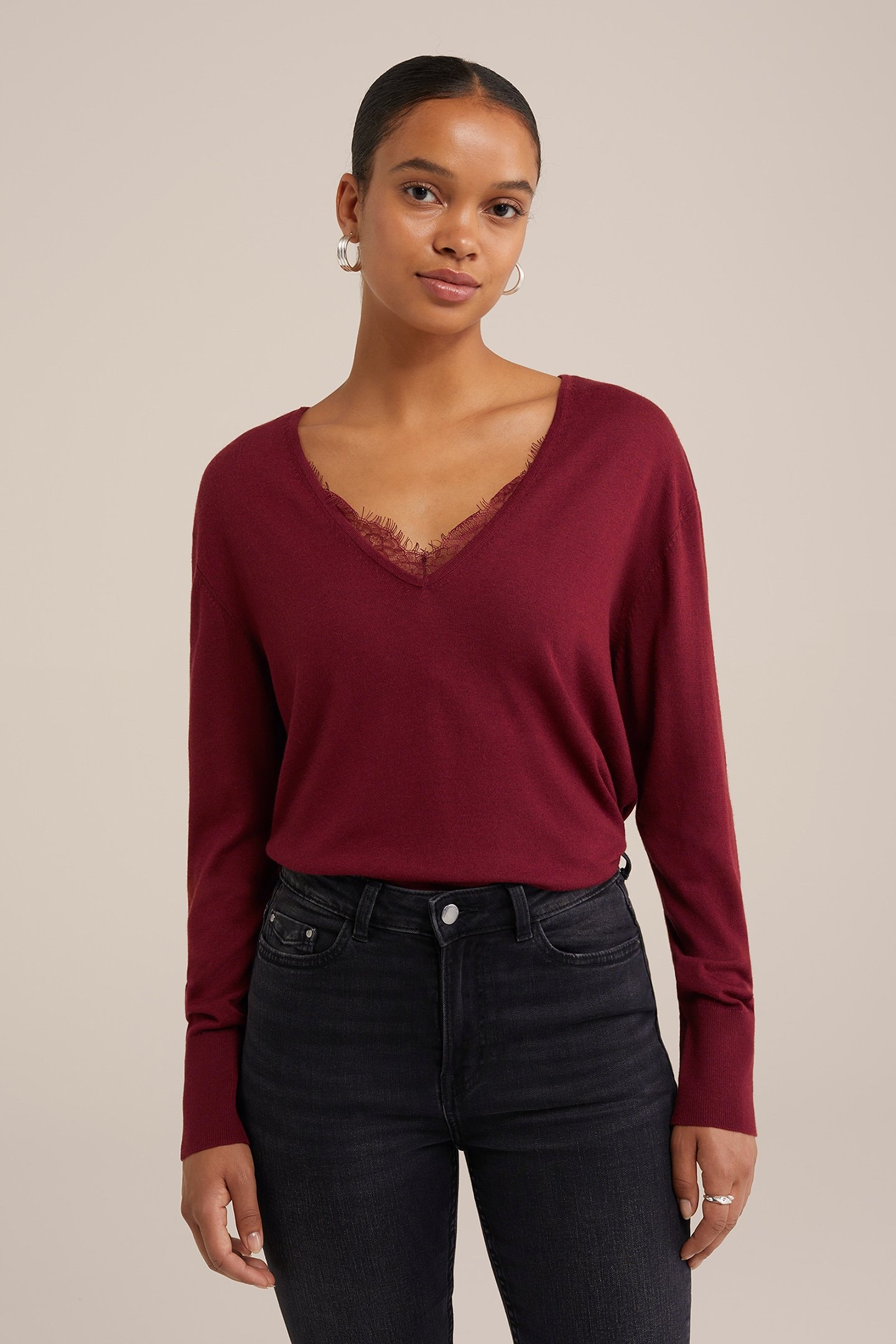 KNITTED PULLOVER VINTAGE RED 1