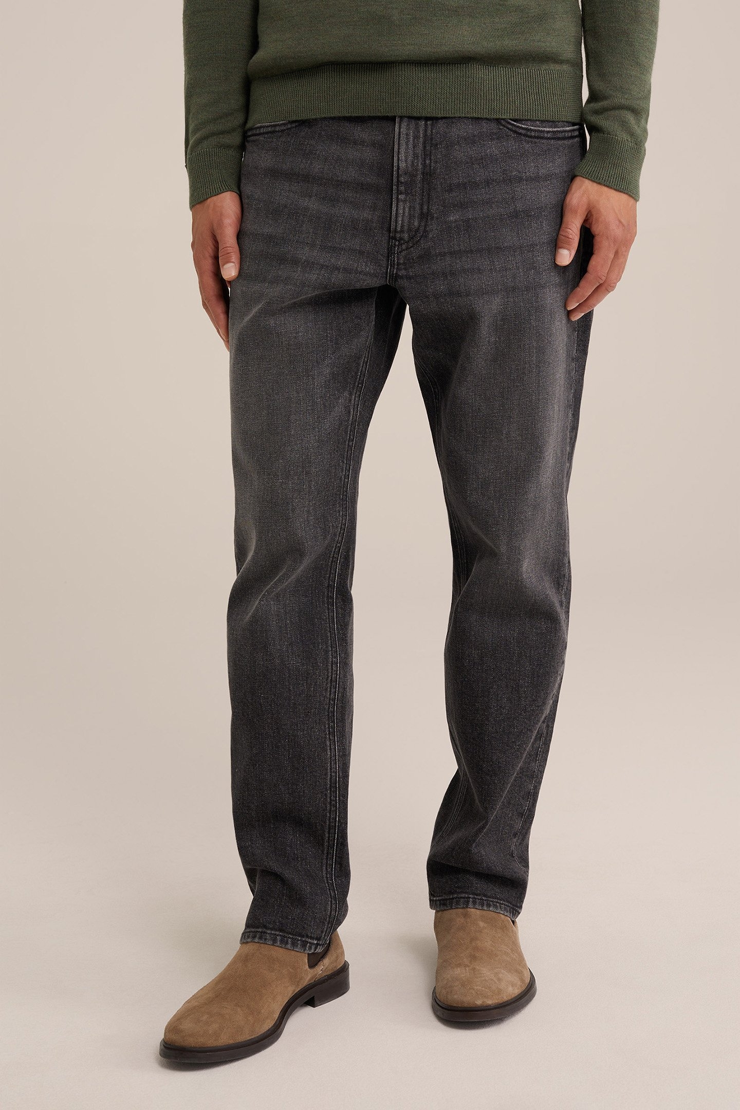 5-POCKET MID WAIST DARK GREY 1