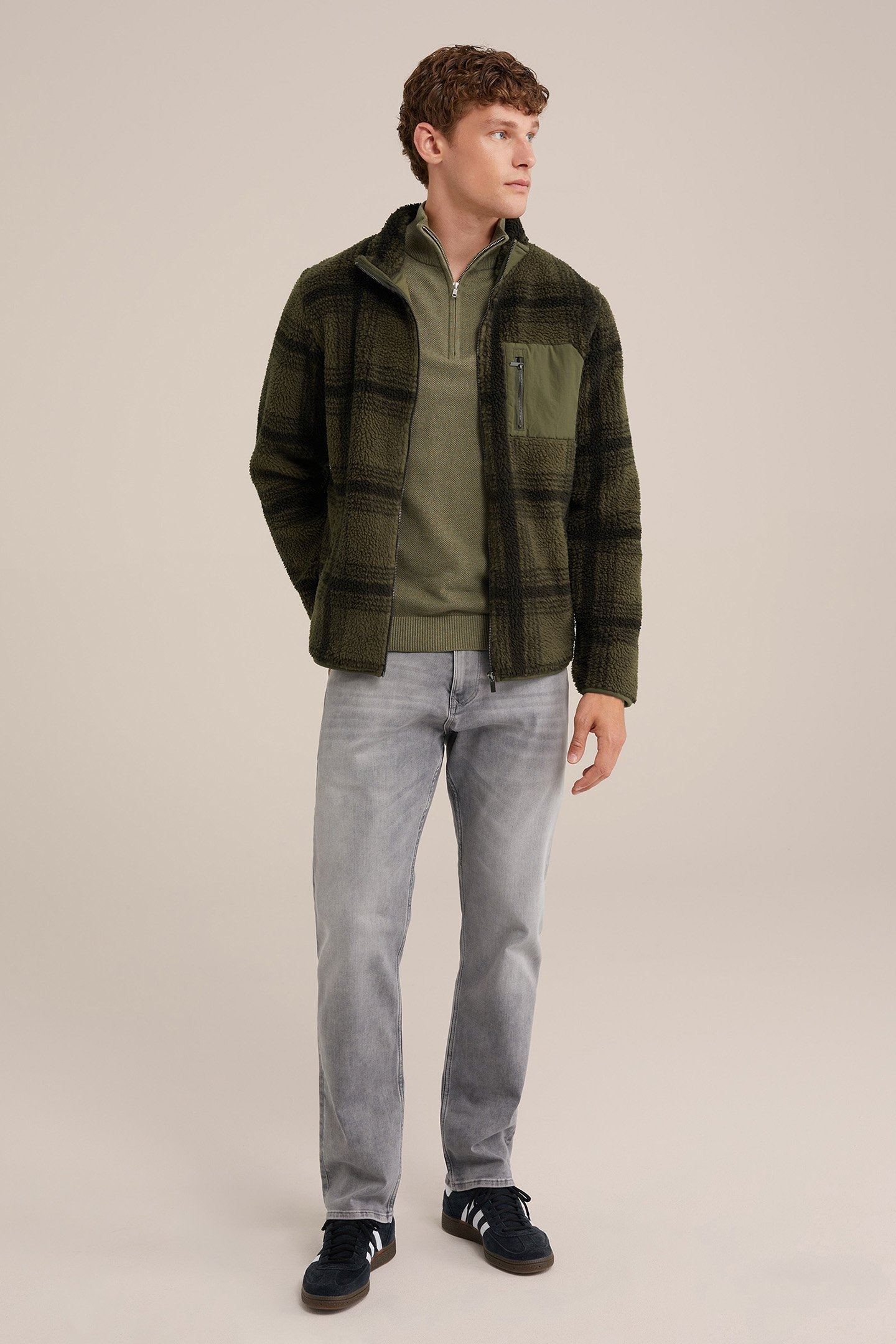 CARDIGAN WITH ZIPPER DARK GREEN 3