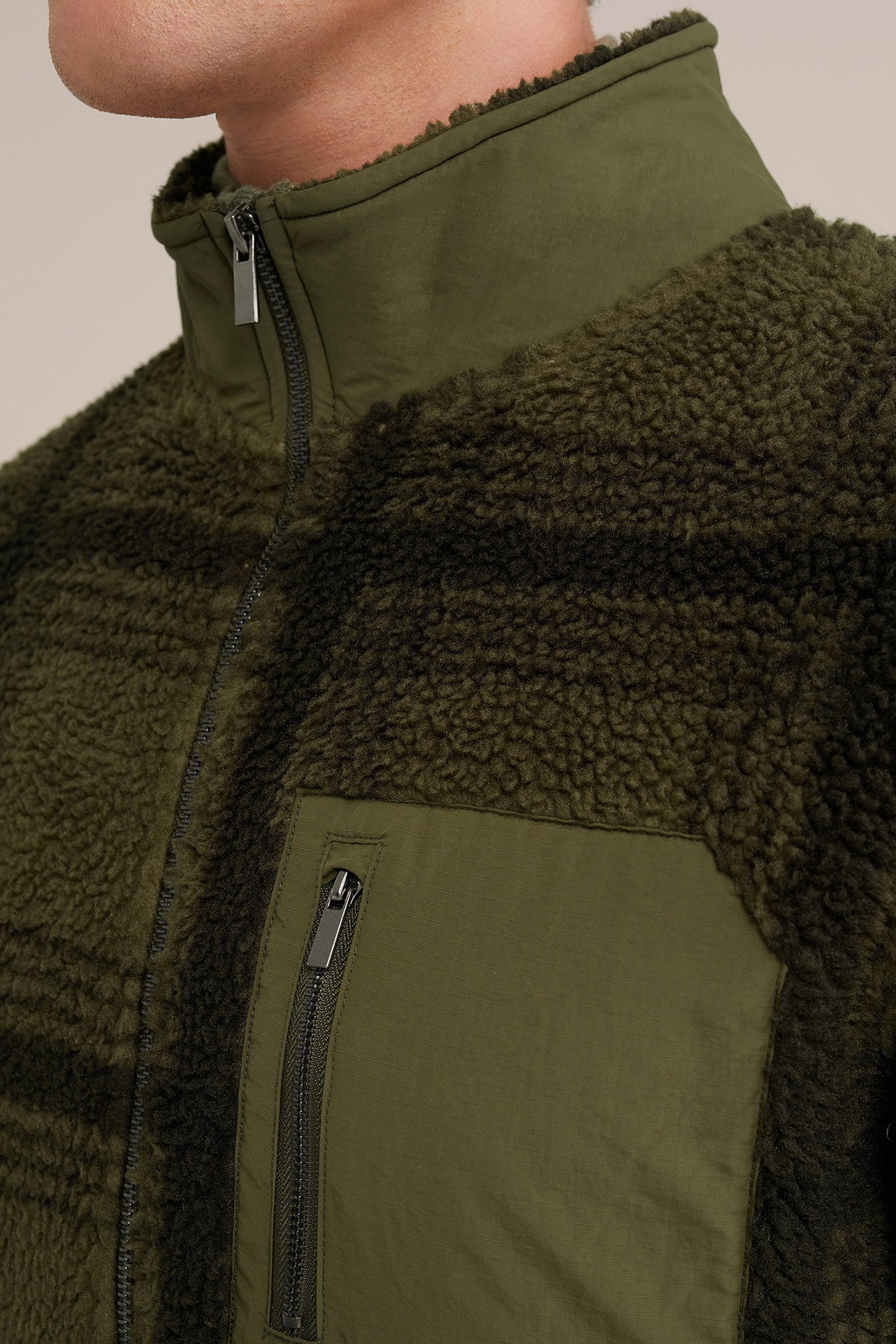 CARDIGAN WITH ZIPPER DARK GREEN 5