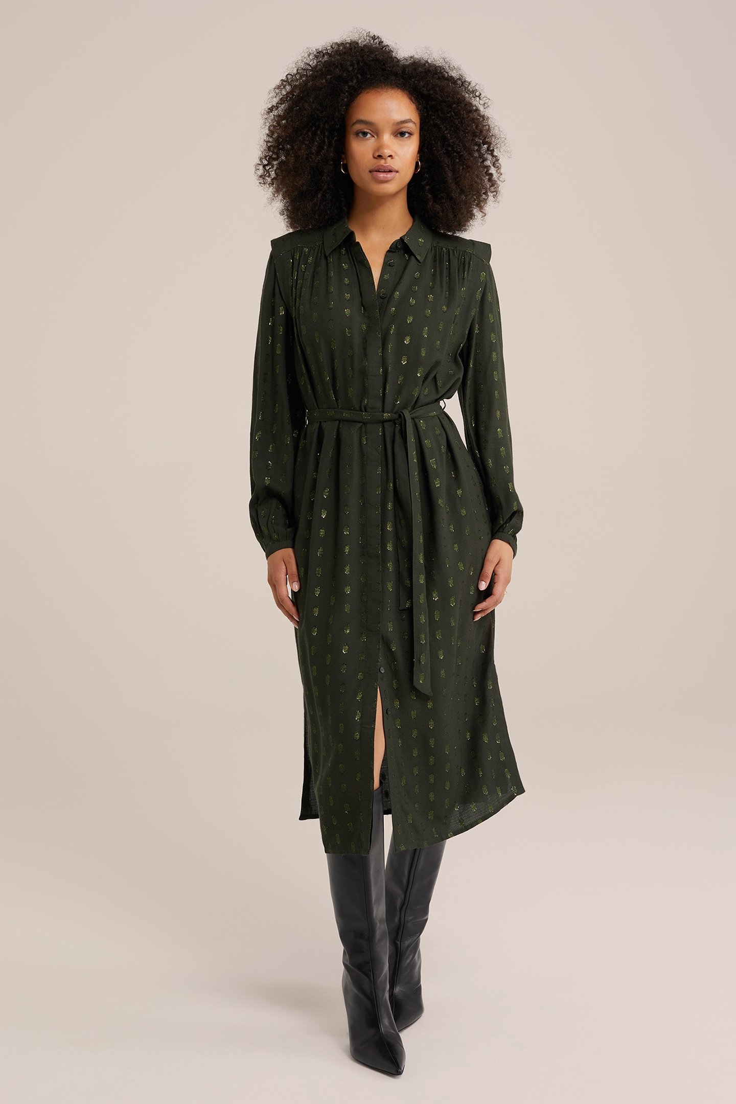 DRESS MID LENGTH DARK GREEN 1