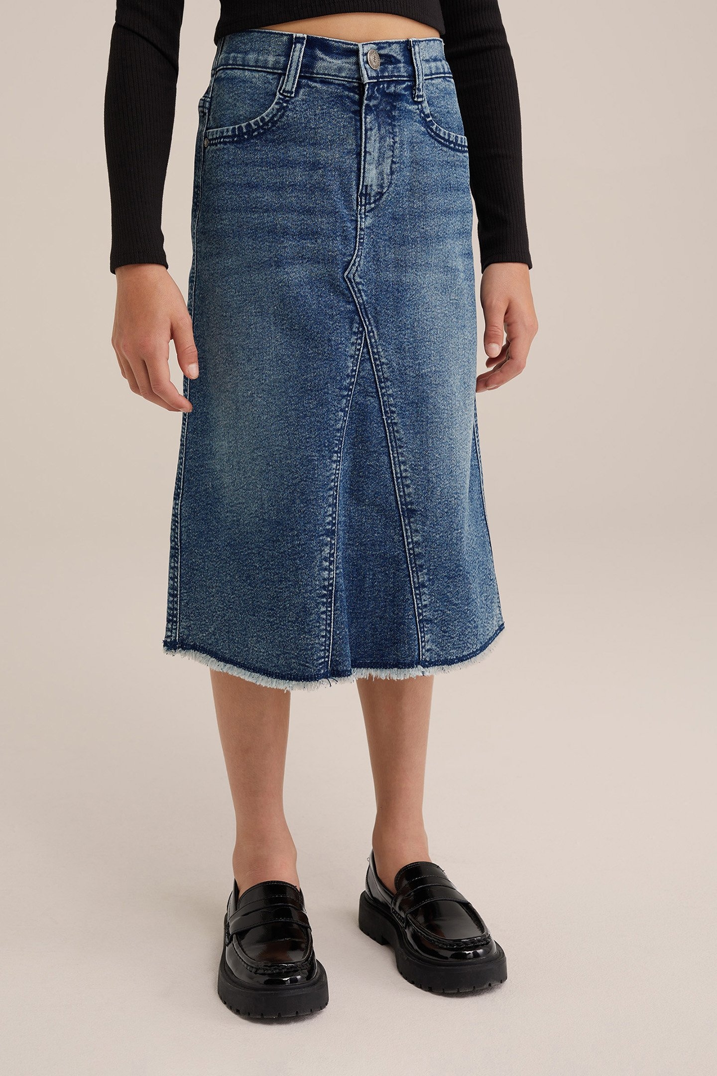 SKIRT MEDIUM LENGTH DARK BLUE 1