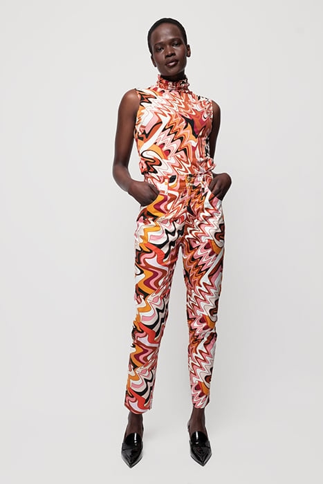 SWIRL POWER PANTS LEATHER BROWN/LIGHT PINK 1