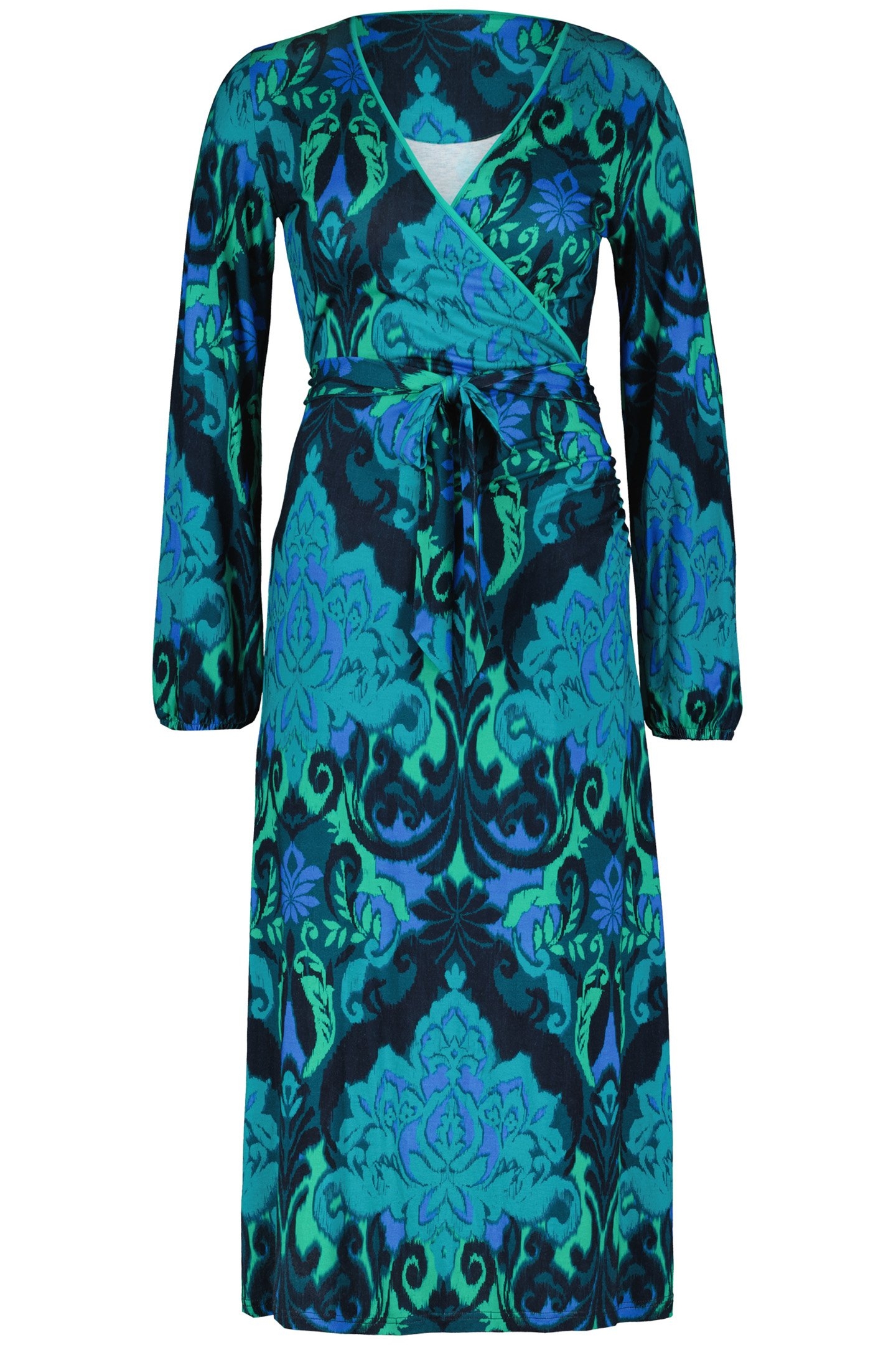 WRAP DRESS TIARA DARKBLUE WITH HERITAGE PRINT 3