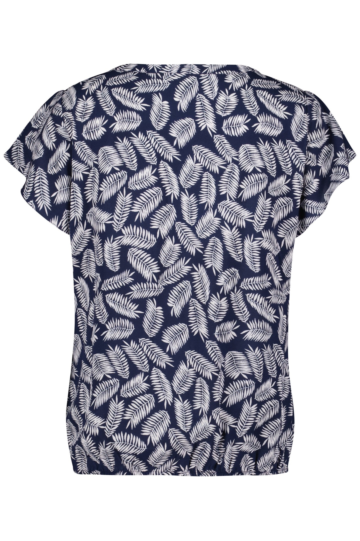 LONG LOOSE TEE SHORT SLEEVES PRINT DARKBLUE WITH FEATHERS PR 5