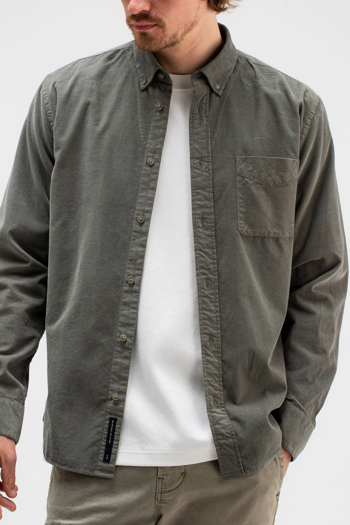 ROBBY CORD SHIRT GRANITE GREEN 4