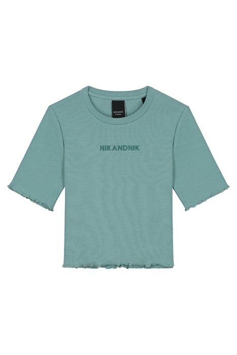 LETTUCE RIB T-SHIRT DEEP OCEAN GREEN 1