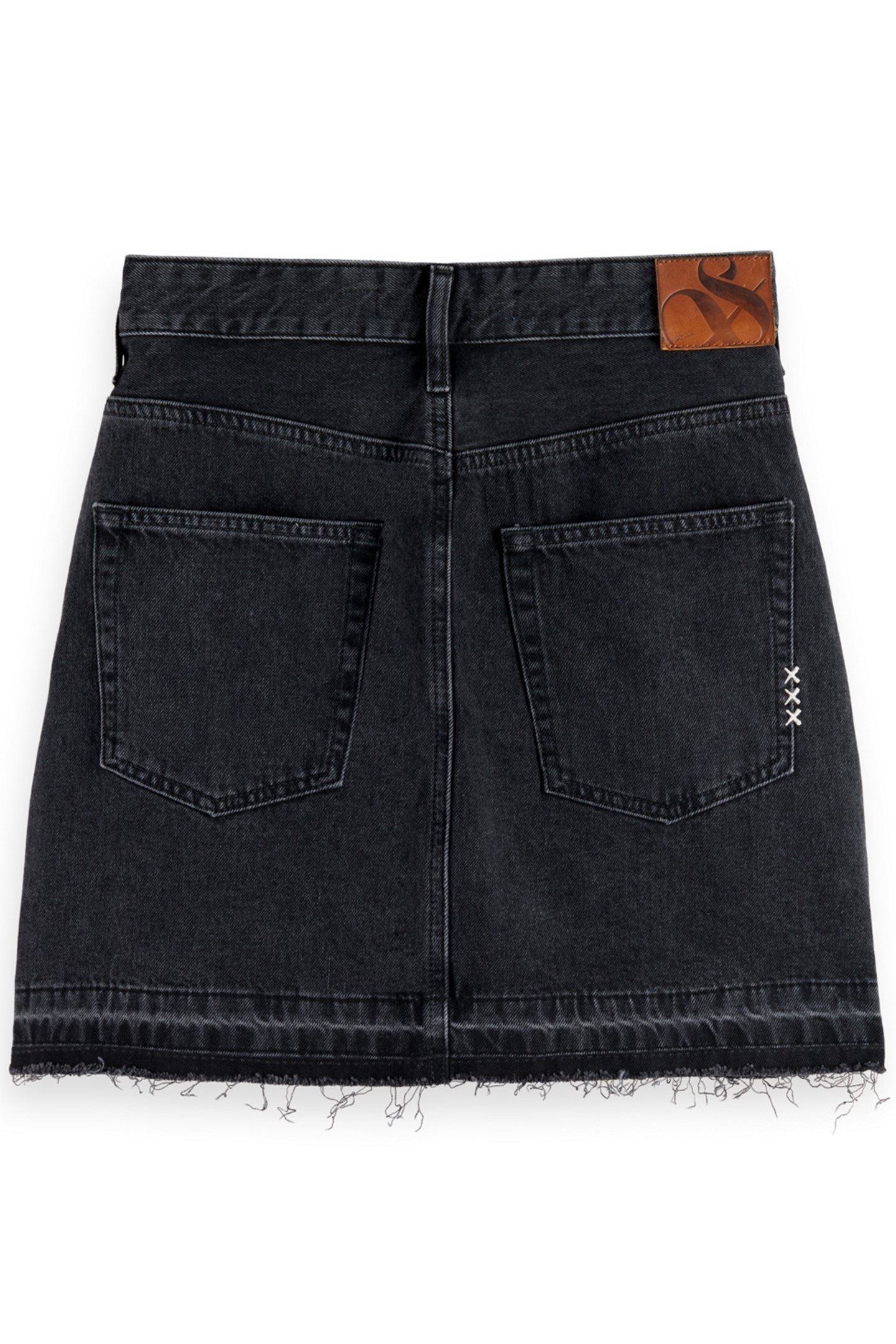 WASHED BLACK DENIM MINI SKIRT WITH CARGO POCKETS CITY BUZZ 4