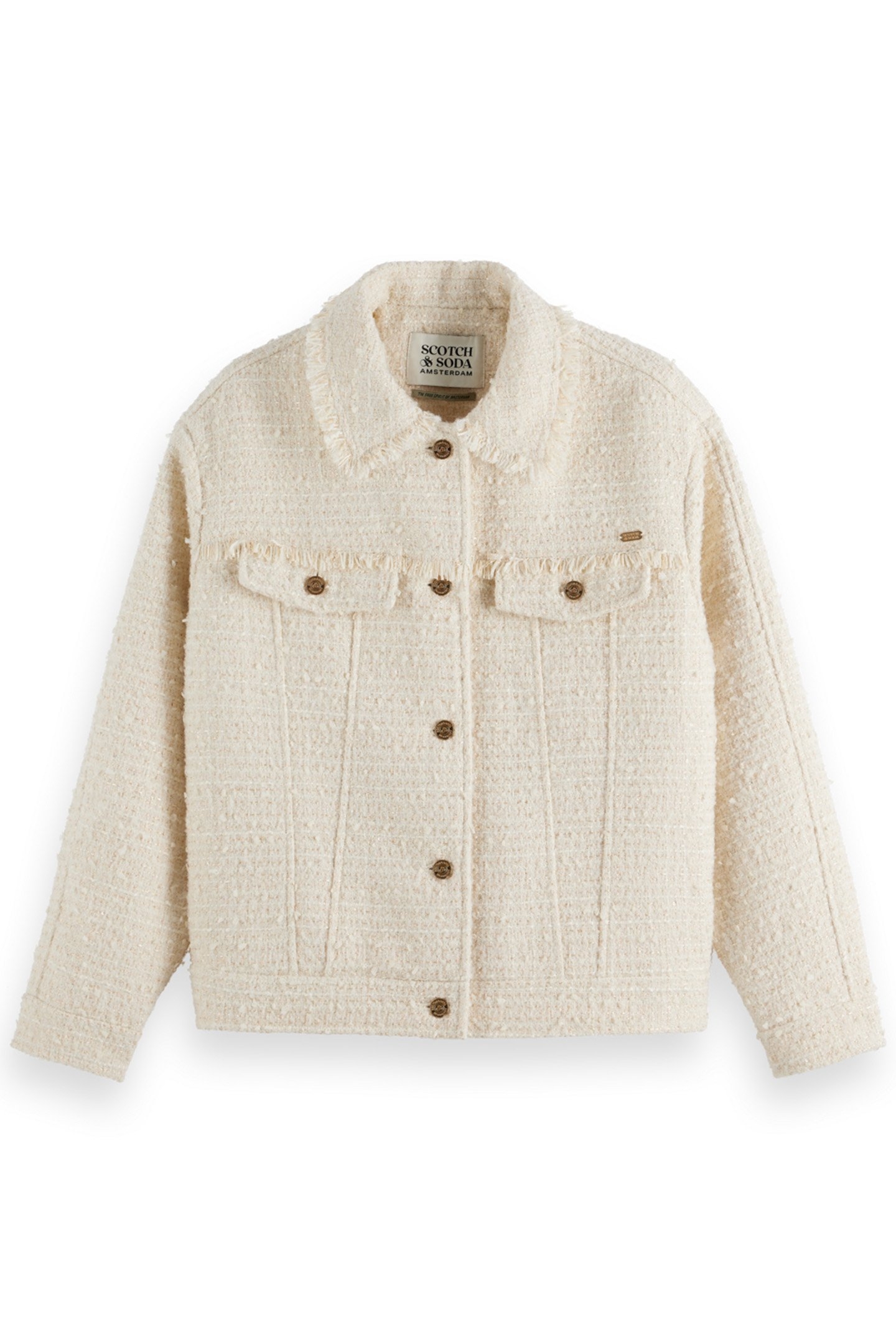 BOUCLE TWEED TRUCKER JACKET SOFT ICE 1