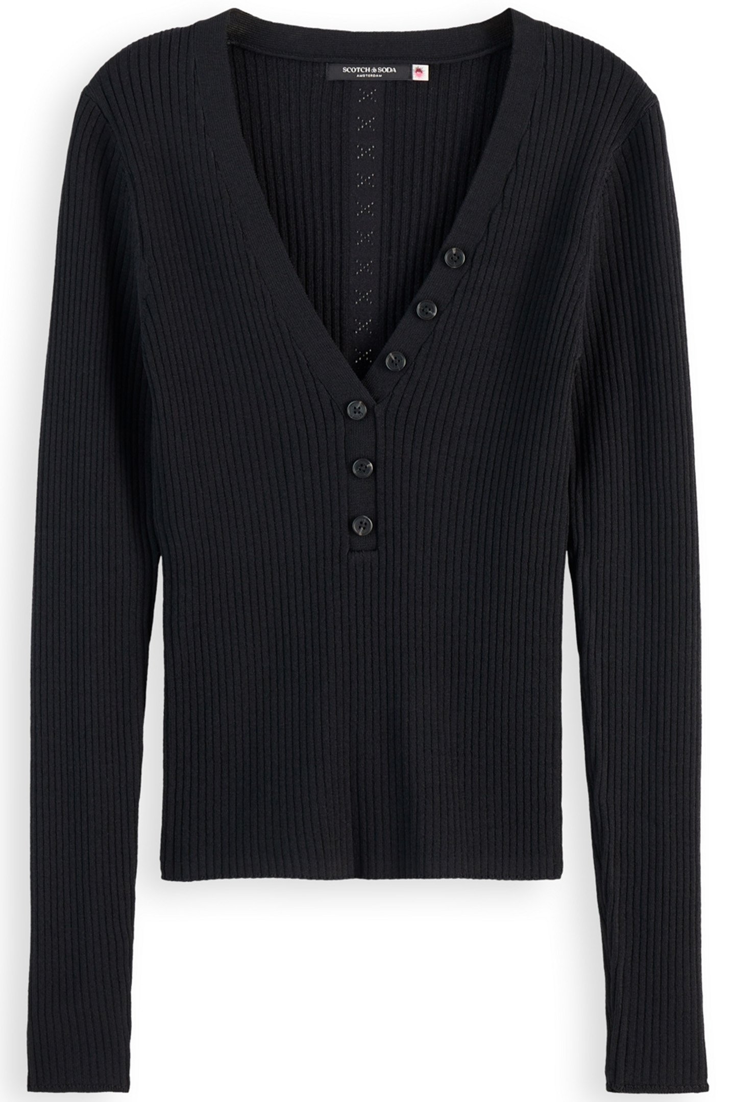 RIBBED FITTED PULLOVER EVENING BLACK 4