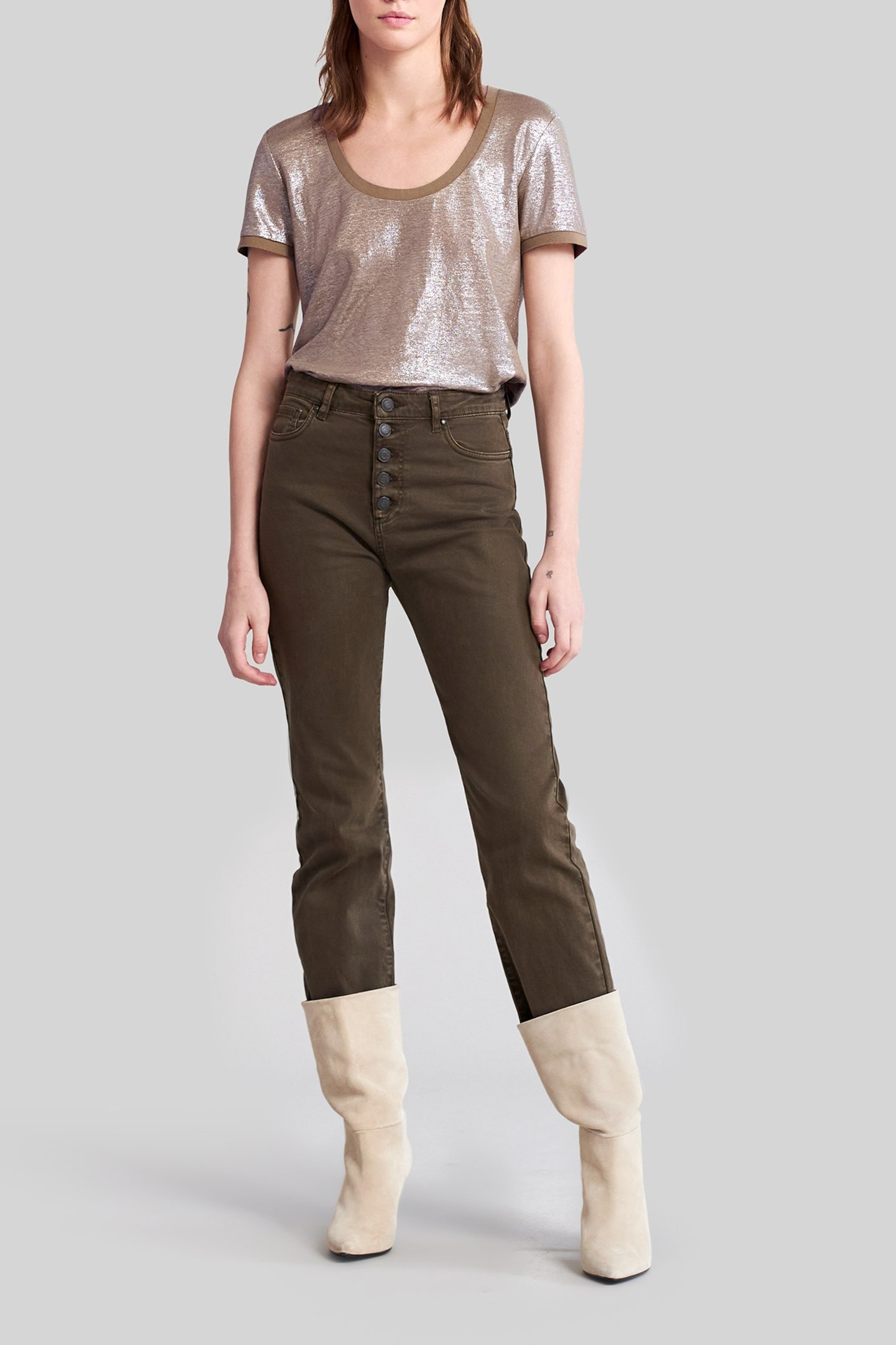 SESAME GLITTERY SOFT LINEN T-SHIRT 3