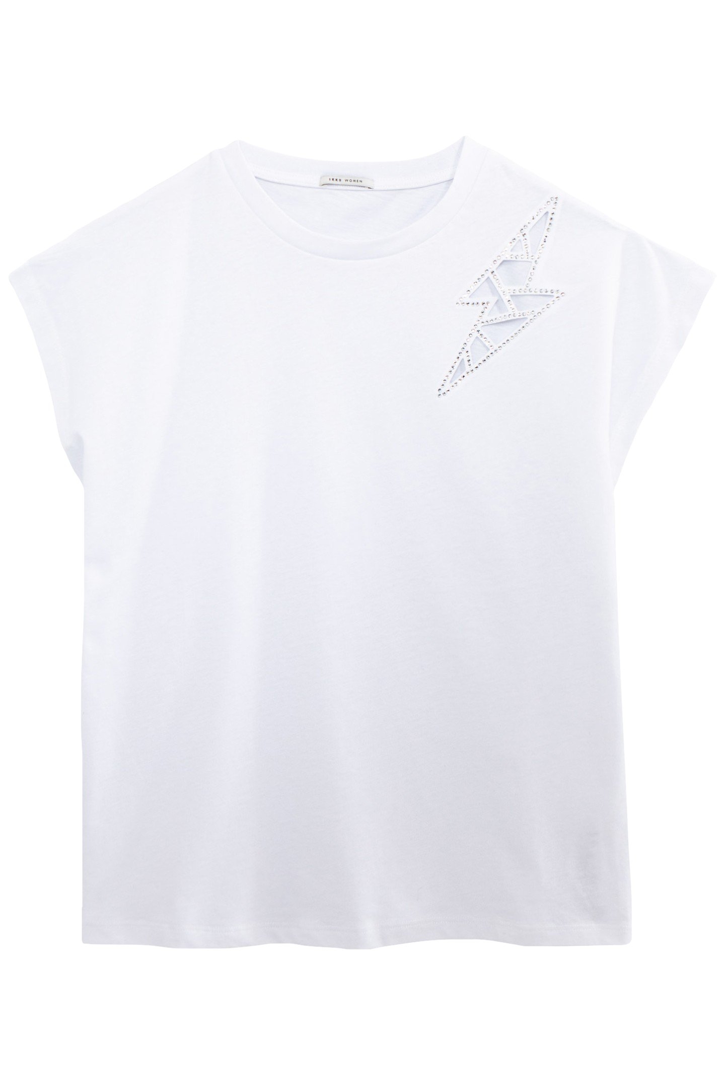 OFF-WHITE T-SHIRT WITH DIAMANTÉ LIGHTNING SEAMING 5