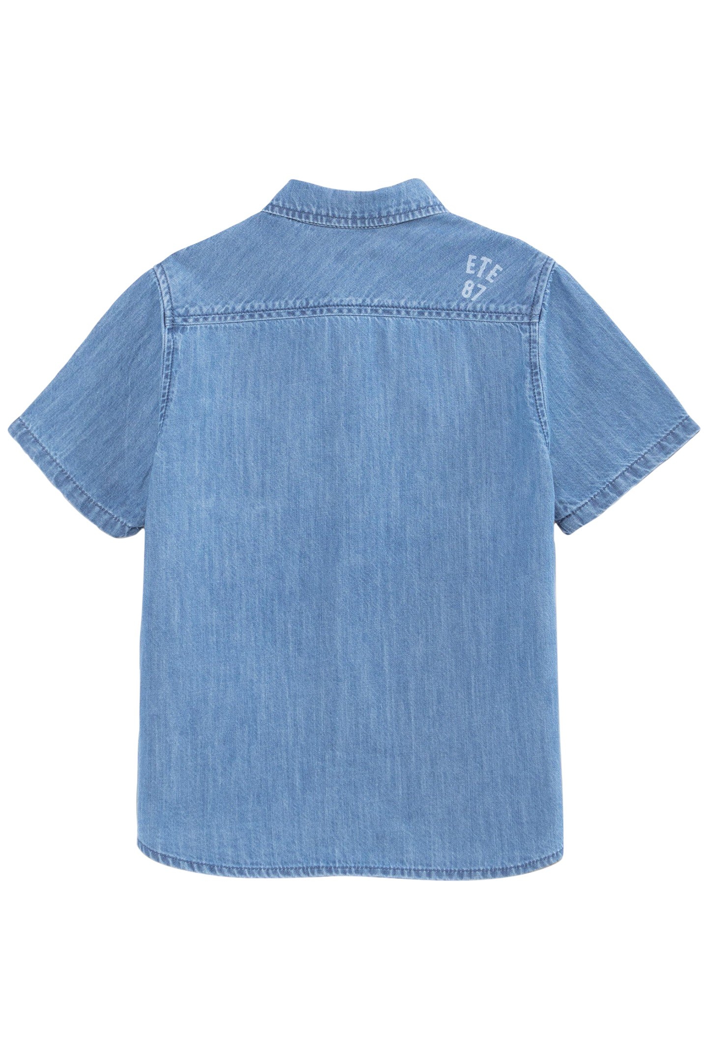 BOYS’ BLUE DENIM SHIRT WITH PRINTED DETAILS 2