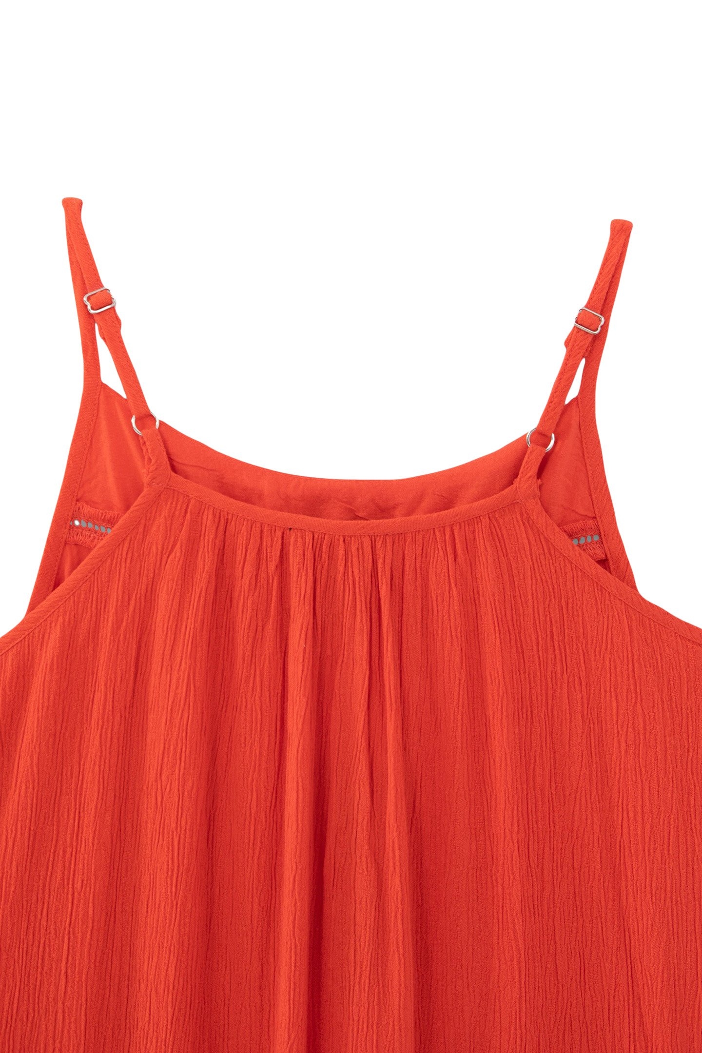 GIRLS’ RED LENZING™ ECOVERO™ DRESS WITH SPAGHETTI STRAPS 4