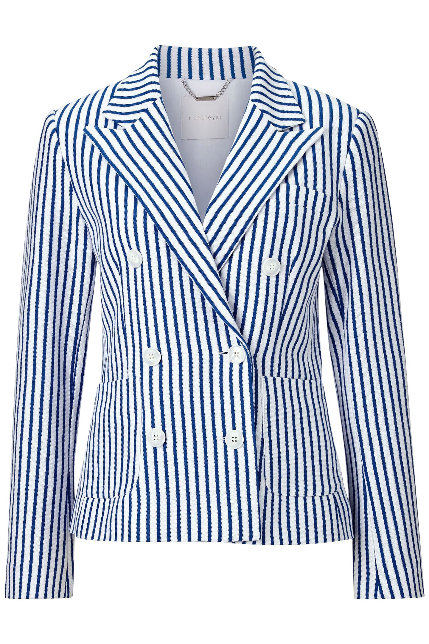 TWEED JERSEY DOUBLEBREASTED BLAZER AZZURE BLUE 4