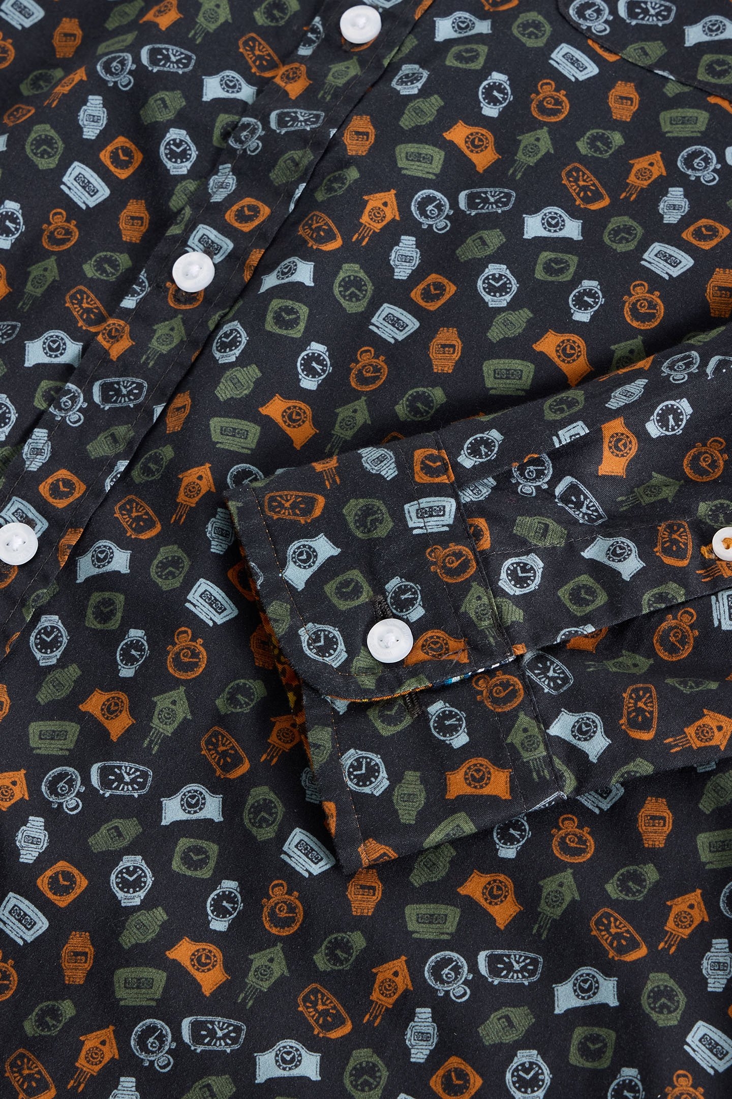 CLOCK PRINTED SHIRT NAVY PRINT 6