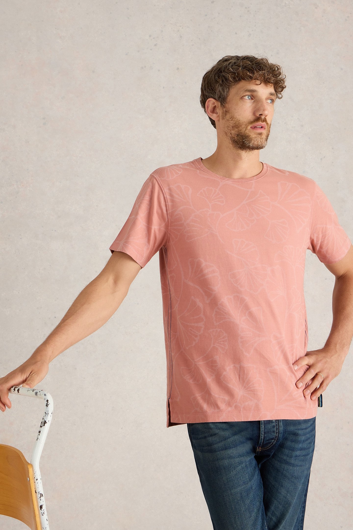 FLORAL PRINTED TEE PINK PRINT 1